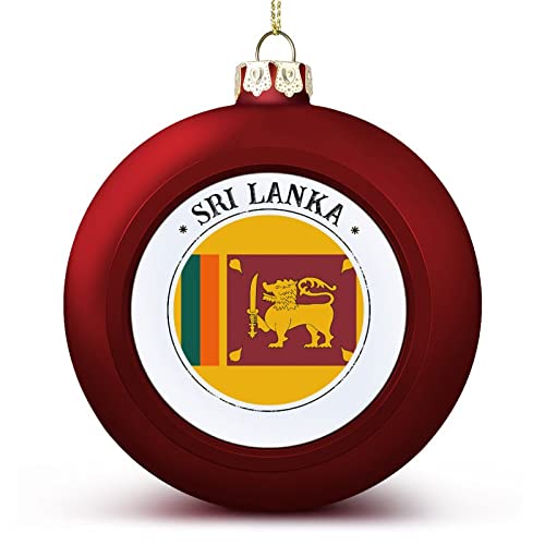 Funlucy Sri Lanka Weihnachtskugel Ornament, Nationen Flagge, Sri Lanka Flagge Ball Ornamente Hängendes Andenken für Weihnachten Jahrestag Urlaub Geburtstag Geschenk von Funlucy