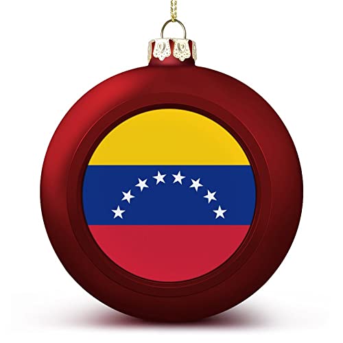 Funlucy Venezuela Weihnachtskugel Ornament – Venezuela-Flagge, Nationenflagge, hängende Ornamente, Andenken, Souvenir, Geschenk für Weihnachtsbaum, saisonale Urlaubsdekoration von Funlucy