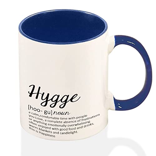 Hygge Definition Kaffeetasse – Lustige Hygge Tasse – Hygge Definition Zweifarbige blaue Tasse – Hygge Tasse Neuheit Tasse 325 ml von Funlucy