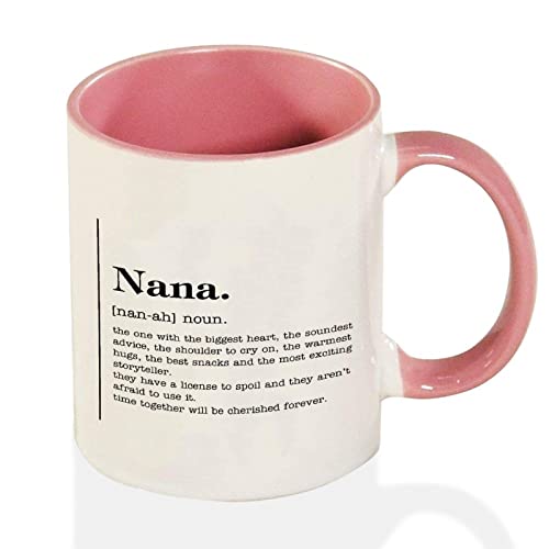 Nana Definition Kaffeetasse – Lustige Nana Tasse – Nana Definition Zweifarbige rosa Tasse – Nana Tasse Neuheit Tasse 325 ml von Funlucy
