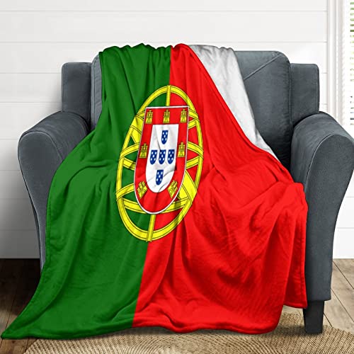 Portugal-Flanell-Bettdecke, Portugal-Flagge, weich, warm, flauschig, Plüsch-Überwurf, Decke für Sofa, Stuhl, Wohnzimmer, Schlafzimmer, Büro, Reisen, 152,4 x 203,2 cm von Funlucy