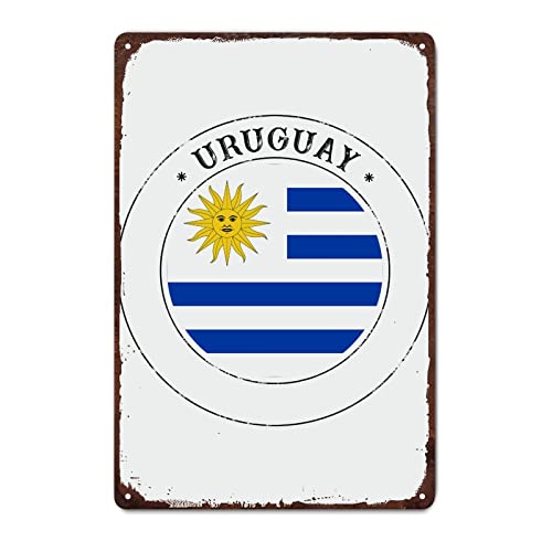 Retro Uruguay Metallschild, Uruguay-Flagge, Blechschild für drinnen oder draußen, Männerhöhle, Garage, Vintage-Metallschilder, patriotisches Land-Souvenir, Aluminiumschild, 30,5 x 20,3 cm von Funlucy