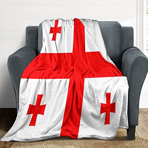 Überwurfdecke mit Georgia-Flagge, patriotische Decken, Georgia-Flagge, weiche, warme Flanelldecke für Sofa, Stuhl, Wohnzimmer, Büro, Reisen, 127 x 152,4 cm von Funlucy