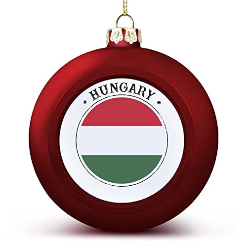 Ungarn-Kugel-Ornamente, Nationenflagge, Weihnachtskugel, Ornament, Ungarn-Flagge, Ungarn-Siegel, Kunststoff-Ornamente für Weihnachtsbaum, Neujahr, Urlaubsdekoration von Funlucy