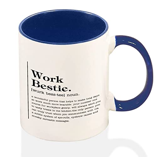 Zweifarbige blaue Tasse für die Arbeit Bestie Kaffeetasse, Arbeit Bestie Definition, lustige Kaffeetasse, Teetasse, Geschenk, 325 ml von Funlucy