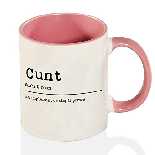 Zweifarbige rosa Tasse Cunt Kaffeetasse Cunt Definition lustige Kaffeetasse Teebecher Geschenk 313 ml von Funlucy