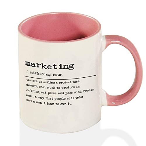 Zweifarbige rosa Tasse Marketing Kaffeetasse Marketing Definition lustige Kaffeetasse Teebecher Geschenk 313 ml von Funlucy
