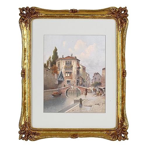 Funly mee Vintage 11x14 Picture Frame Antique Gold Photo Frame for Tabletop & Wall Mounted- Gold von Funly mee
