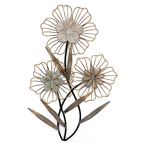 Funly mee Vintage 37 x 60 cm Metall-Blumen-Wanddekoration, Metall-Blume, Wandkunst für Wohnzimmer, Outdoor, Garten Funly mee Vintage 37 x 60 cm Metall-Blumen-Wanddekoration, Metall-Blume, Wandkunst für Wohnzimmer, Outdoor, Garten von Funly mee