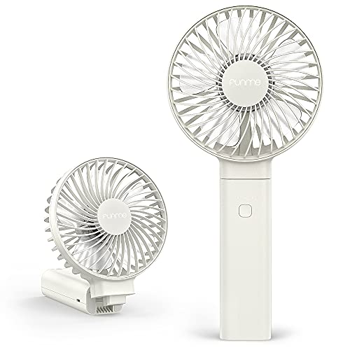Funme Handventilator akku Starker Wind Kleiner Leiser Ventilator One Touch Ausschalten/Waschbar/Geringer Strom Anzeige USB Lüfter 4 Stufen Tragbarer Persönlicher Faltbar Tischventilator für Unterwegs von Funme