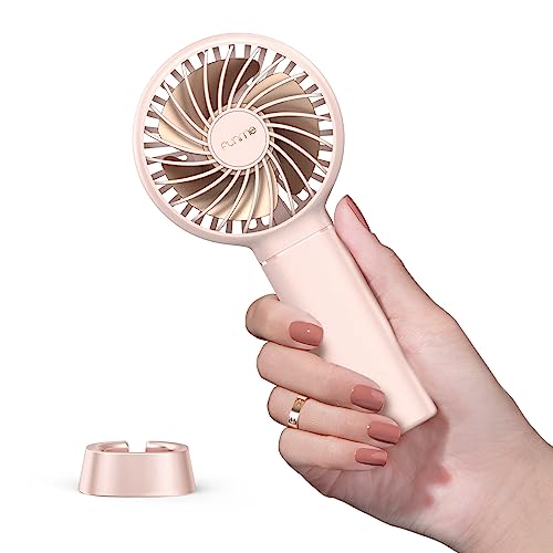 Funme Mini Handventilator, 2024 Neu Mini Tragbarer Ventilator mit 3350 Aufladbarem Batterie 17 Stunde 3 Stufen Persönlicher Klein Lüfter Exquisit für Mädchen Schminken Büro Reisen und Zuhause Rosa von Funme