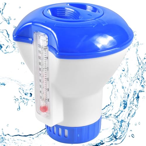 Funmo 5 Zoll Pool Dosierschwimmer,Pool Dosierschwimmer Mit Thermometer, Einstellbar Chlor Schwimmer, Für Die Automatische Chlorierung Und Bromierung Von Schwimmbecken von Funmo