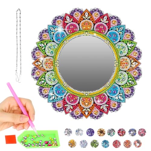 Funmo DIY Diamond Painting Spiegel,Diamond Painting Spiegel Set,Mandala Malerei Kompaktspiegel,Diamond Painting Taschenspiegel,Diamant Malerei Taschenspiegel für DIY Kinder Malen Dekoration von Funmo