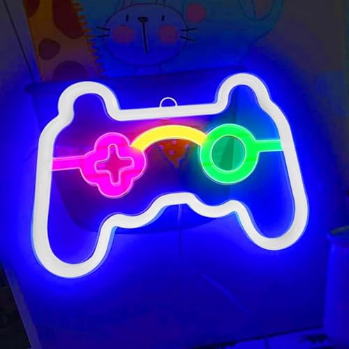 LED Neonlicht,Spiel Leuchtreklame,Gaming Neon Schild, USB und Batterie betrieben Spielförmige Leuchtreklame für Internet Cafe Game Room Bar Party Deko von Funmo