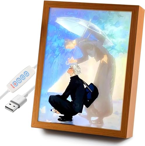 Jujutsu Kaisen Beleuchtete Gemälde,Gojo Satoru und Geto Suguru,Jujutsu Kaisen Manga,LED Wandkunst Dekor, LED Glowing Photo Frame, für Kinderzimmer Dekor Tischlampe von Funmo