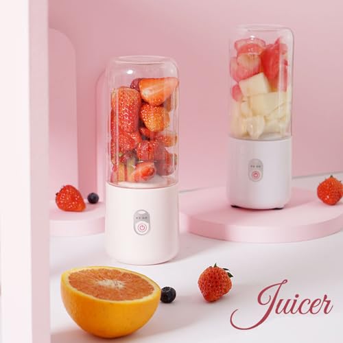 Mini Smoothie Maker, Standmixer, Blender elektrisch, 4-Blatt-Blatt mit schwarzer Titanbeschichtung, 400ml-Kunststoff Flasche, Mini-Mixer für Saft, Babynahrung, Reisen, BPA-Free von Funmo