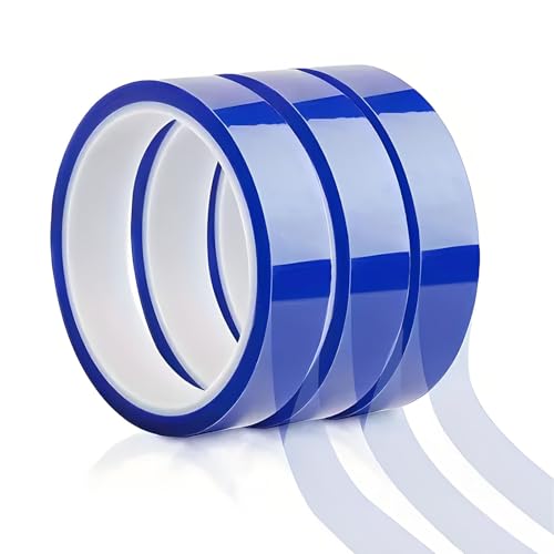 Funngy Hochtemperaturband,3 PCS Thermoband Wärmeübertragungsband Sublimationsband Thermisches Klebeband Hitzebeständiges Klebeband Blaues Klebeband für Elektronik Leiterplatten DIY Handwerk von Funngy