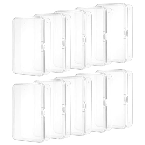 Funngy Spielkarten Box,10 PCS Transparent Kartenbox Kunststoff Karten Aufbewahrungsbox Leere Plastikbox Kartenbox mit Deckel Karten Aufbewahrungsbox für Kartenspiel Bankkarten Visitenkarte Perlen von Funngy