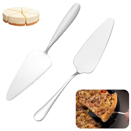 Funngy Tortenheber Kuchenschaufel,2 PCS Edelstahl Tortenheber und Kuchenheber Set mit gezacktem Tortenmesser und Tortenschaufel Ideal für Küchen Restaurants und Partys von Funngy