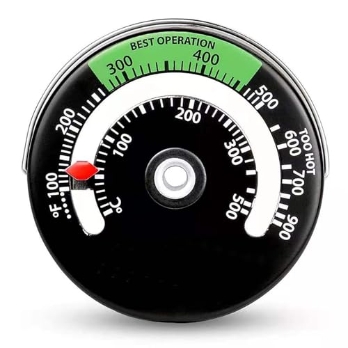Ofenthermometer,Magnetischthermometer Herdthermometer Thermometer Ofen für Holz Log Kaminrohr Ofen Temperatur Messgerät Thermometer für Kamin von Funngy
