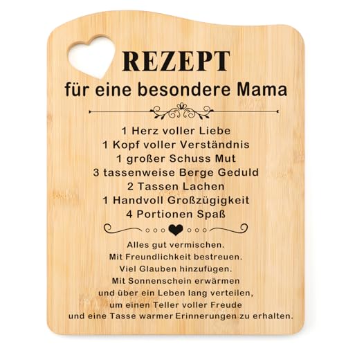Funnli Geschenke für Mama, Graviertes Bambus Schneidebrett Geburtstagsgeschenk für Mama, Geschenk für Mutter zum Muttertag Valentinstag Geburtstag Weihnachten Muttertagsgeschenk (Maman 1) von Funnli