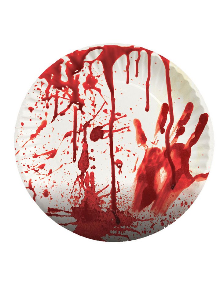 Funny Fashion Pappteller Pappteller 'Halloween Blutig', Ø22,8cm/8Stk. von Funny Fashion