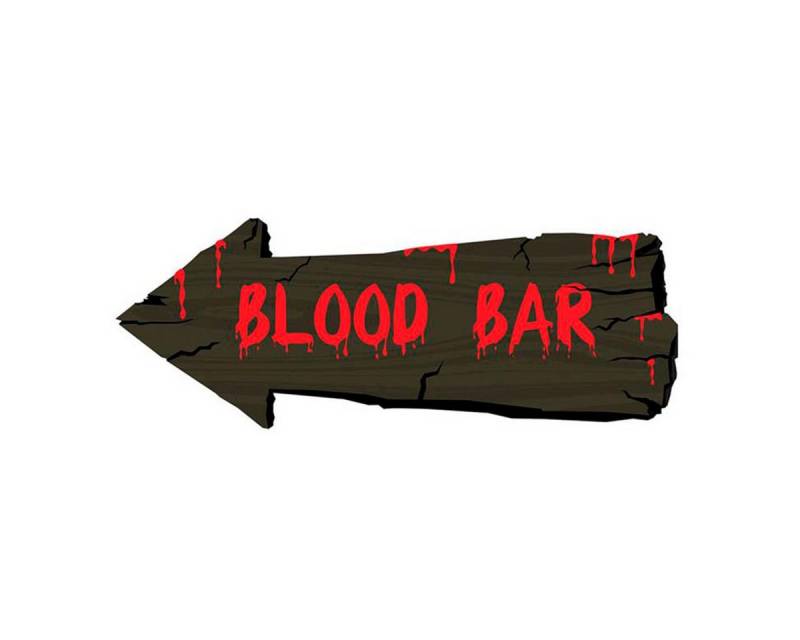 Funny Fashion Dekoobjekt Schild Blood Bar ca. 50 cm Halloween Dekoration von Funny Fashion