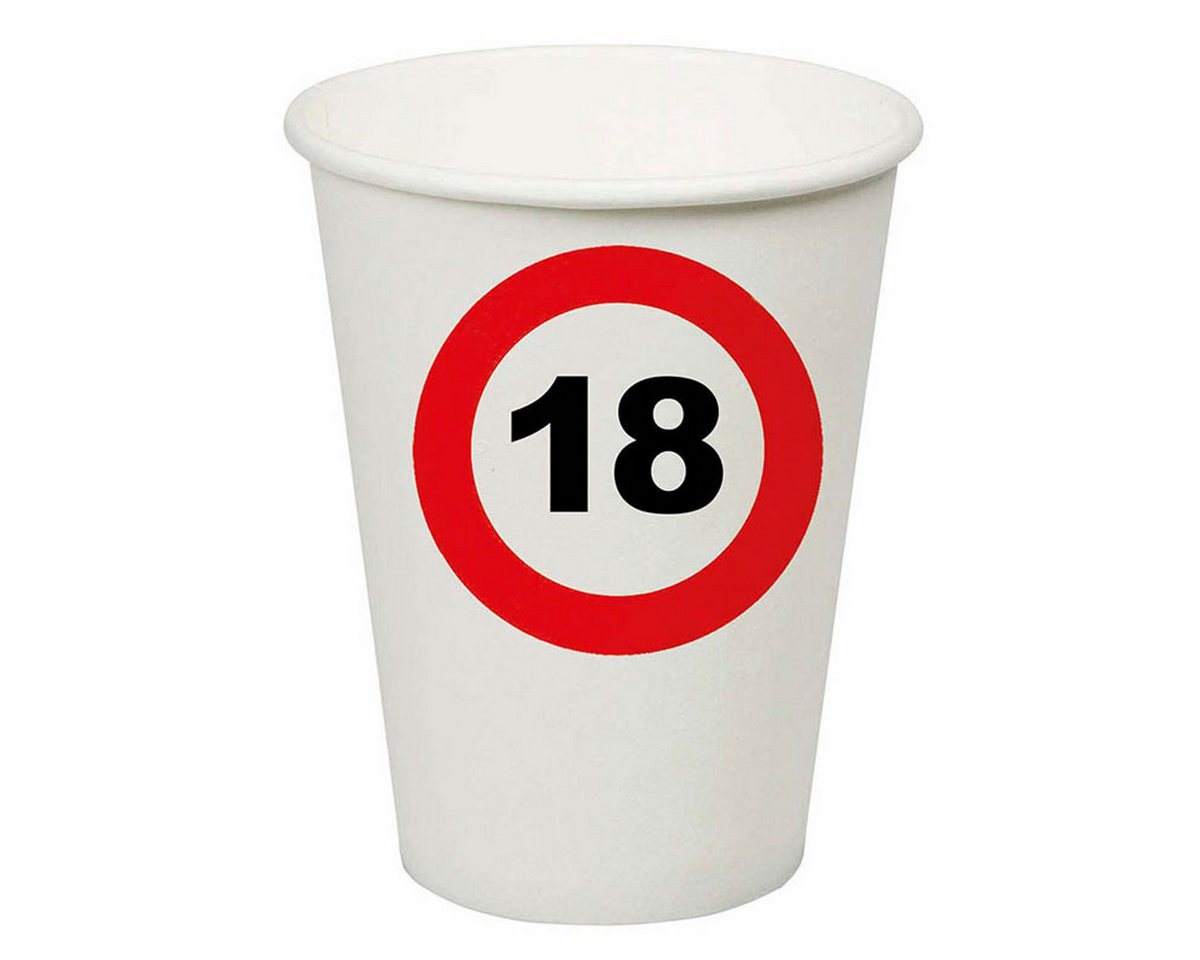 Funny Fashion Hängedekoration Pappbecher Verkehrsschild 18 250ml/8Stk. von Funny Fashion