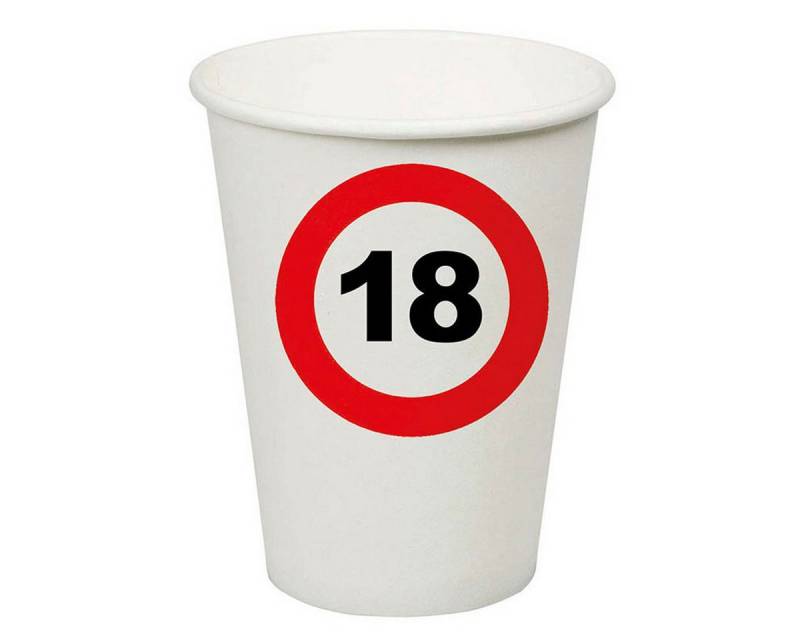 Funny Fashion Hängedekoration Pappbecher Verkehrsschild 18 250ml/8Stk. von Funny Fashion