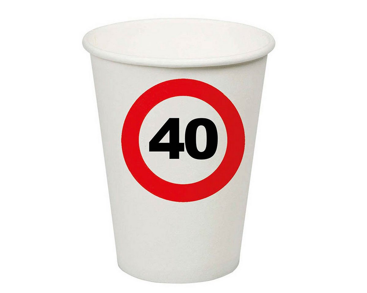 Funny Fashion Hängedekoration Pappbecher Verkehrsschild 40 250ml/8Stk. von Funny Fashion