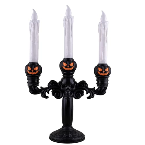 Funny Fashion Halloween Deko Skelett-Kerzenleuchter 40 cm | Mit 3 LED Kerzen | Schwarzer Kerzenständer Horror-Deko Funny Fashion Halloween Deko Skelett-Kerzenleuchter 40 cm | Mit 3 LED Kerzen | Schwarzer Kerzenständer Horror-Deko von Funny Fashion