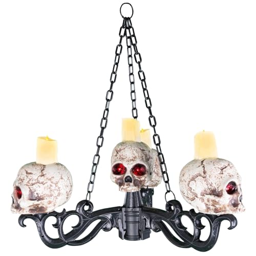 Funny Fashion Halloween Dekofigur „Kerzenleuchter mit Totenköpfen 3 in 1“ 155 cm | Mit LED-Licht | XXL Horror-Deko Funny Fashion Halloween Dekofigur „Kerzenleuchter mit Totenköpfen 3 in 1“ 155 cm | Mit LED-Licht | XXL Horror-Deko von Funny Fashion