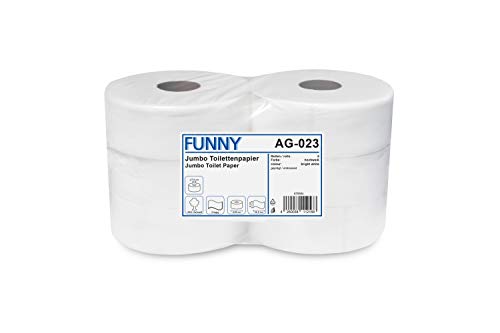 Funny Jumbo - Toilettenpapier 2 lagig hochweiß, Durchmesser circa 28 cm, 1er Pack (1 x 6 Stück) von Funny