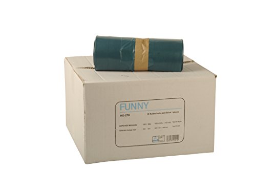 Funny LDPE-Regenerat Müllsäcke, blau, gerollt, Typ 60, 1er Pack (1 x 250 Stück) von Funny