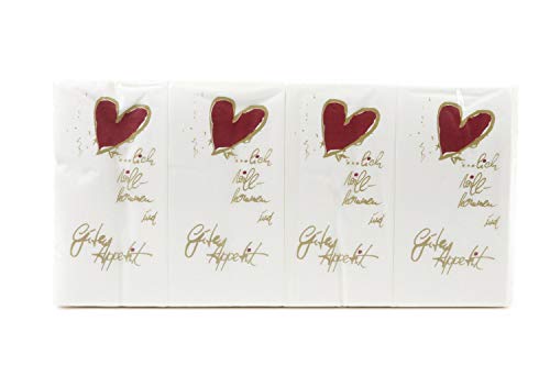 Funny Motivservietten, 2 lagig, Herzlich Willkommen / Guten Appetit 33 x 33 cm 1/8 Falz, 8er Pack (8 x 250 Stück) von Funny