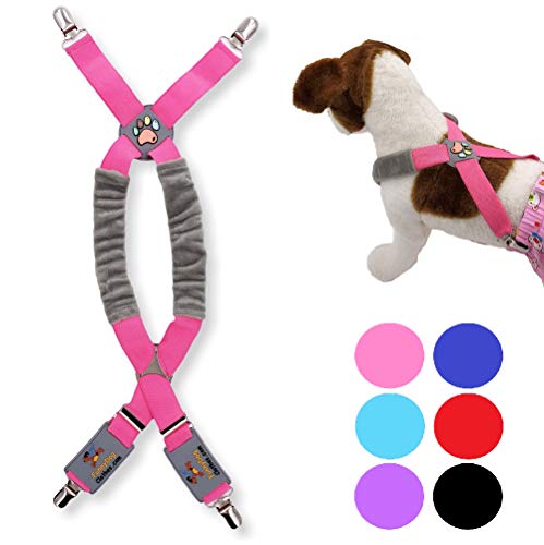 FunnyDogClothes Hunde-Hosenträger für Haustierkleidung, Windeln, Hosen, Röcke, Bauchbänder für kleine, mittelgroße und große Hunde (L/XXL) 11,3 kg – 45,4 kg, Rosa von FunnyDogClothes