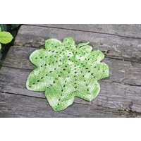 Gehäkelte Baumwolle Untersetzer Hot Pad - "Foliage" Handgemachter 9 Zoll von FunnyKnitting