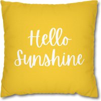 Hello Sunshine Kissenbezug Gelb Bauernhaus Dekokissen Kinderzimmer Kinder Zimmerdeko Sommerkissen Veranda Helles Willkommenskissen von FunnyPrintsArt