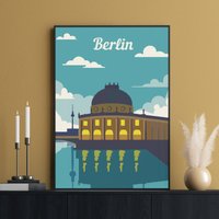 Berlin Print, Deutschland Reiseposter, Museumsinsel, Spreeinsel, Altes Museum, Wanderlust Wanddekoration, Wandkunst von FunnyStitchesCo