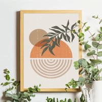 Boho Abstrakter Sonnenschein Druck, Celestial Abstrakte Wandkunst, Poster, Wohnzimmer Dekor, Neutraler Druck von FunnyStitchesCo