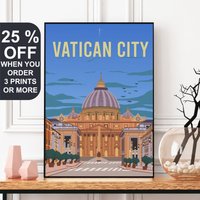 Italien Reisepost, Vatikanstadt Druck, Rom Wandkunst, Petersplatz, Petersdom Dekor, Flitterwochen Souvenir, Vintage Wandkunst von FunnyStitchesCo