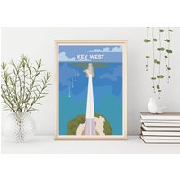 Key West Beach Print, Florida Travel Poster, Dekor, Old Seven-Mile Bridge von FunnyStitchesCo