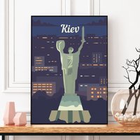 Kiew Druck, Ukraine Reise Poster, Mutterland Monument, Kyiv Skyline, Geschenk, Wandkunst, Киwürze Home Decor, Osteuropa von FunnyStitchesCo