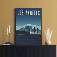 Los Angeles Travel Poster, La Wandkunst, Skyline, Kalifornien Druck, Hollywood Print, Usa Home Decor, City Art Cityscape von FunnyStitchesCo