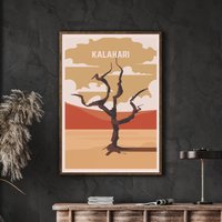 Namibia Poster, Kalahari Wüste Druck, Afrika Wandkunst, Kunstwerk, Sand Wüste, Land Kunstdruck, Sossusvlei Wüstenkunst von FunnyStitchesCo