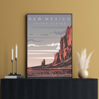 New Mexico Poster, Schiff Kunstdruck, State Map Albuquerque Print, Geschenk, Art, Chihuahuan Wüste von FunnyStitchesCo