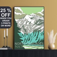 North Cascades National Park Poster, Print, Washington Art, Vintage Travel Goode Mountain von FunnyStitchesCo