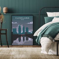 Ohio Travel Poster, Cleveland Print, Wanddekoration, Kunstdruck, Skyline, Midwestern Us State von FunnyStitchesCo