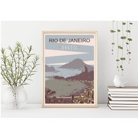 Rio De Janeiro Reiseposter, Brasilien Poster, Druck, Kunstdruck, Kunstdrucke, Copacabana Reise Geschenk von FunnyStitchesCo