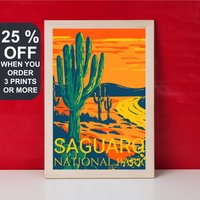Saguaro National Park Poster, Tucson Arizona Wüste Druck, Reise Geschenk, Kaktus Wand Dekor, Ironwood Forest, Nationalpark Druck von FunnyStitchesCo